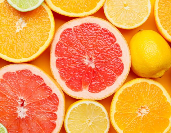 Fresh orange lemon grapefruit lime green