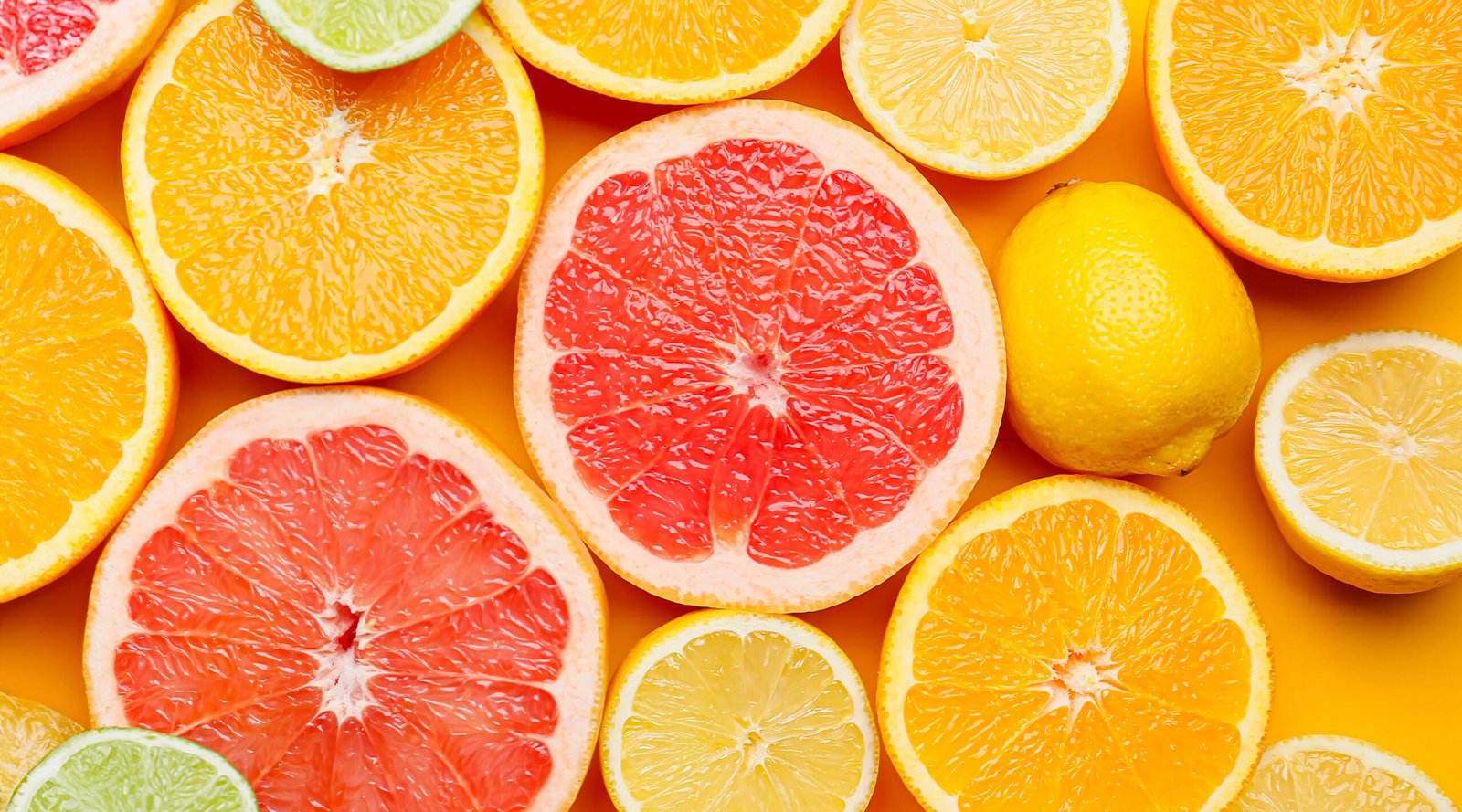 Fresh orange lemon grapefruit lime green